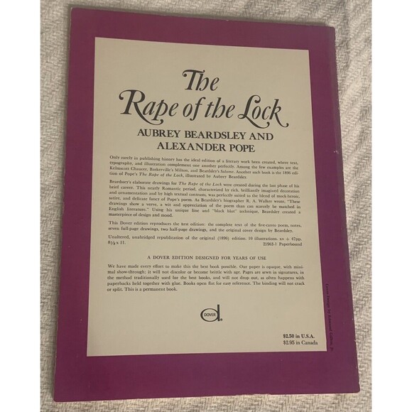 Vintage Book Of The Rape Of The Lock An Heroi-Comical Poem In Five Cantos - 1968 - Picture 2 of 3